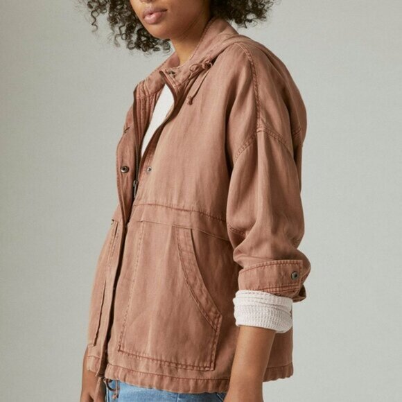Lucky Brand Jackets & Blazers - Lucky Brand Utility Anorak Hooded Linen Blend Jacket Size Large